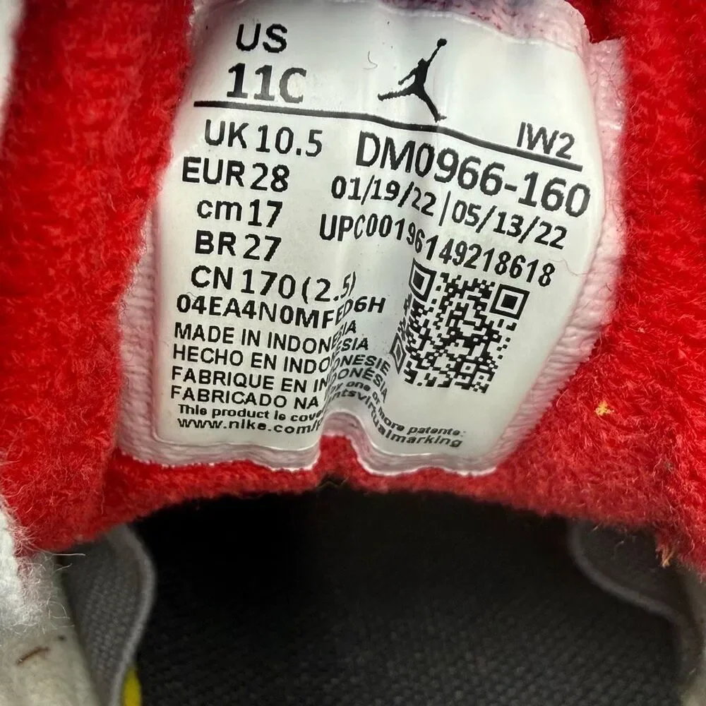 Jordan 3 Retro Fire Red 2022 High Top Lace Up Leather Sneakers - Little Kid/Todd
